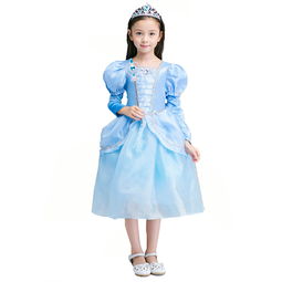 依百購女童灰姑娘兒童節表演服裝連衣裙，童年夢想的精致演繹
